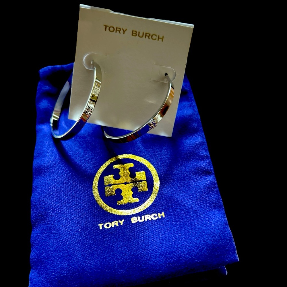 Tory Burch Silver Hoop Earrings